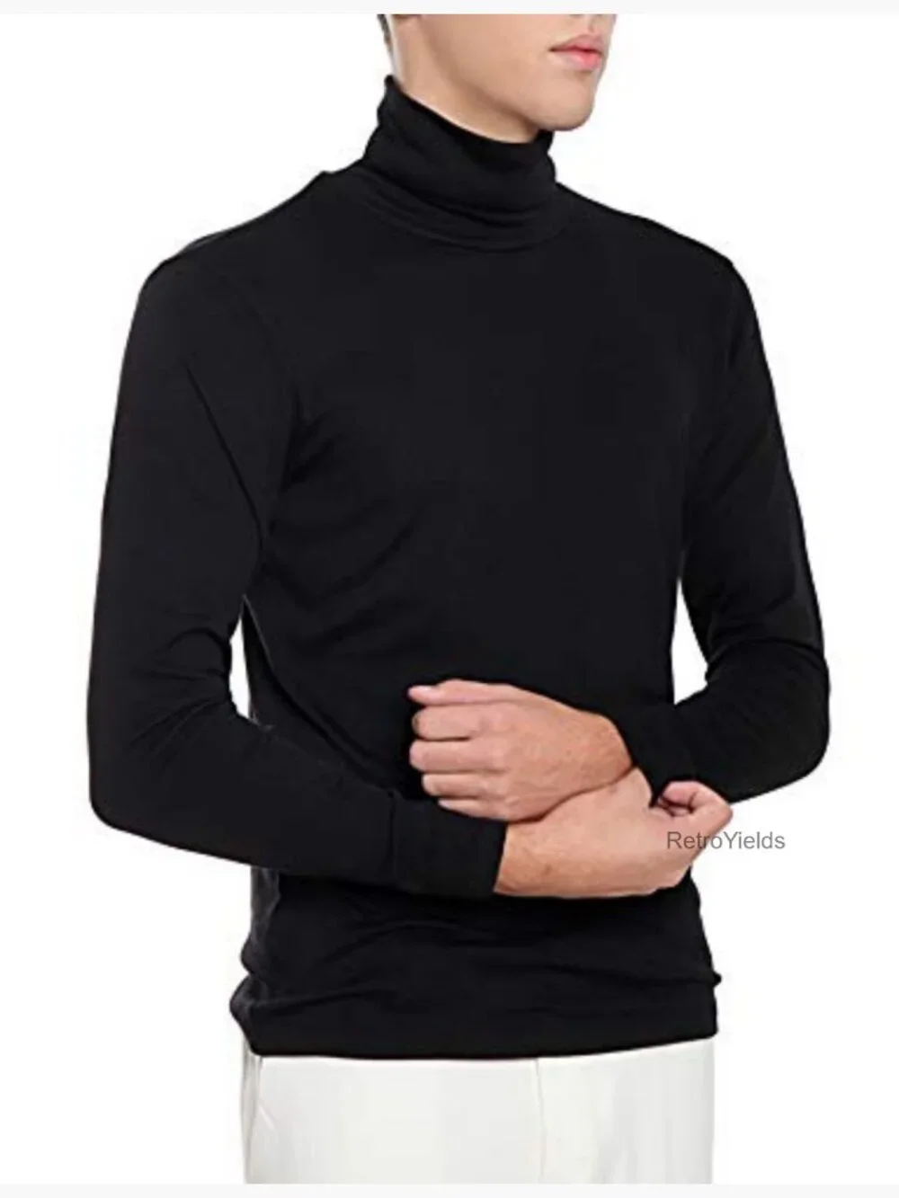 Men's Slim Fit Turtleneck Lightweight Cotton Pullover Sweater
